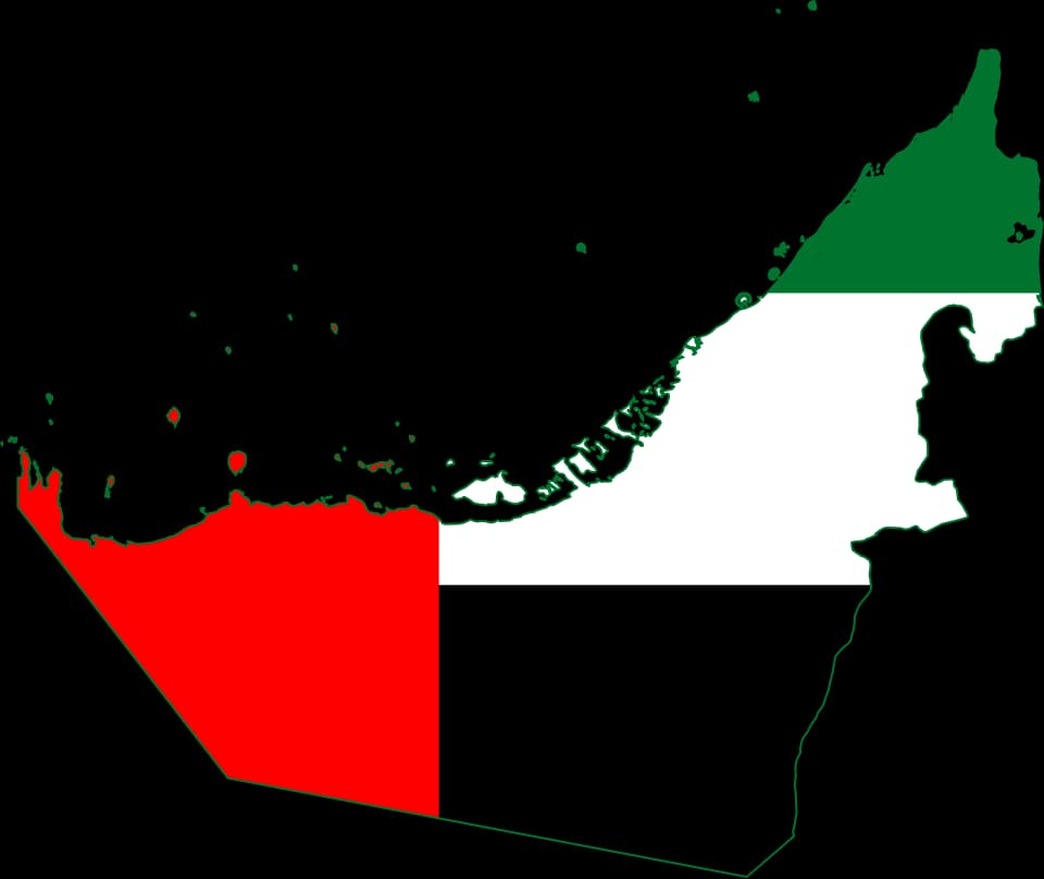United Arab Emirates flag map